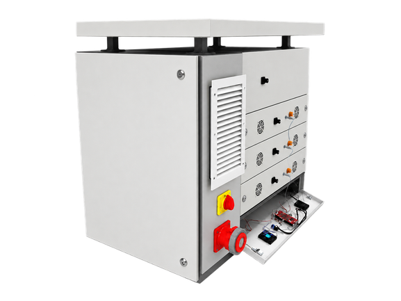 Representative rack of TOBOR battery modules