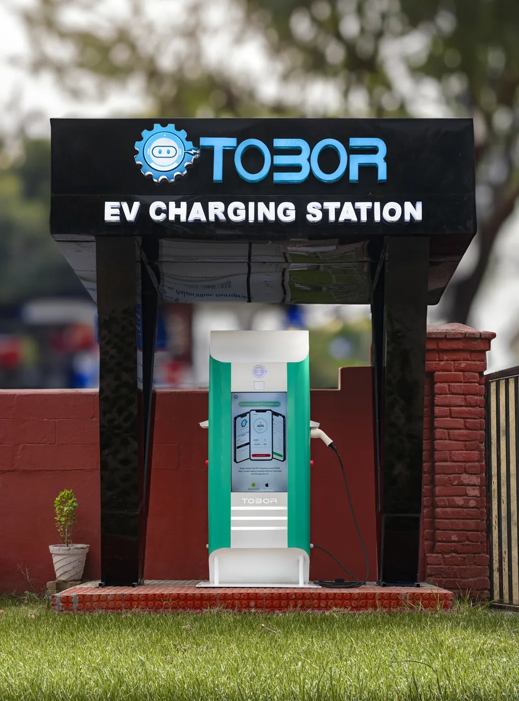 TOBOR-branded chargers at an installed EV charging site
